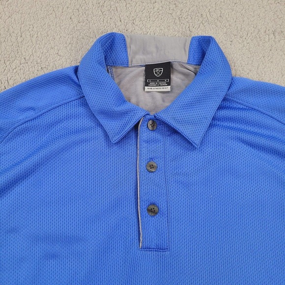 Nike Golf Shirt Mens Large Blue Sphere‎ React Short Sleeve Breathable Quick Dry - Picture 3 of 12